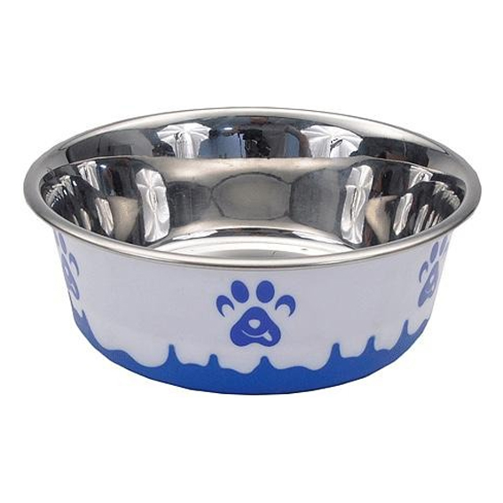 Bergan Maslow Design Series Dog Bowl, Blue Paw Design, 54